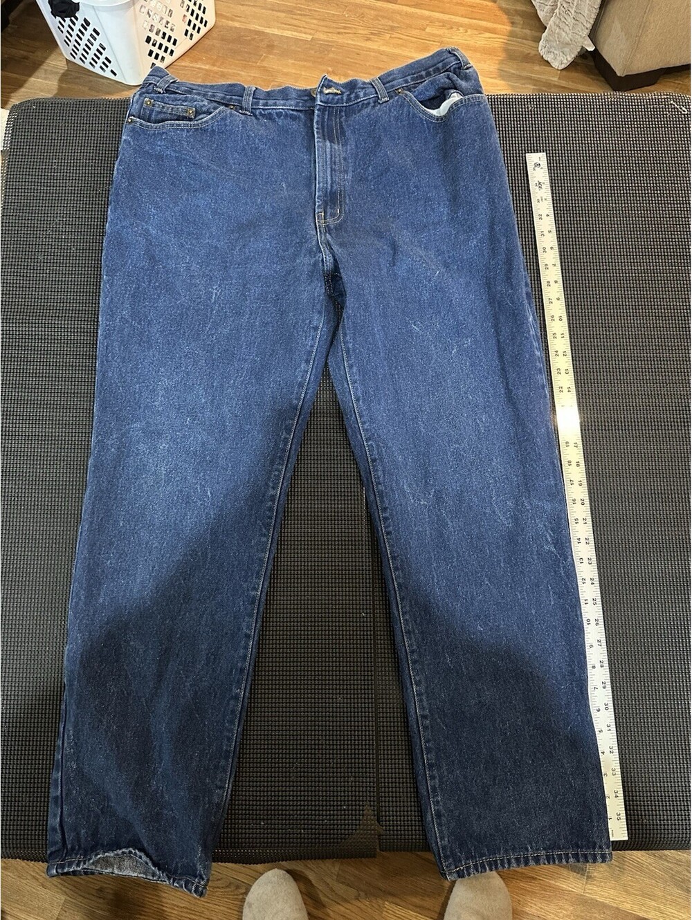 Real Ranch Premium Jeans Mens 40x34 Dark Wash Relaxed Straight Western Denim